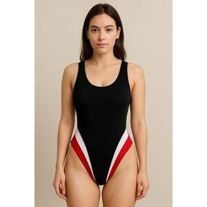 Vintage Tickets California Colorblock Swimsuit Women's L Multicolor One Piece